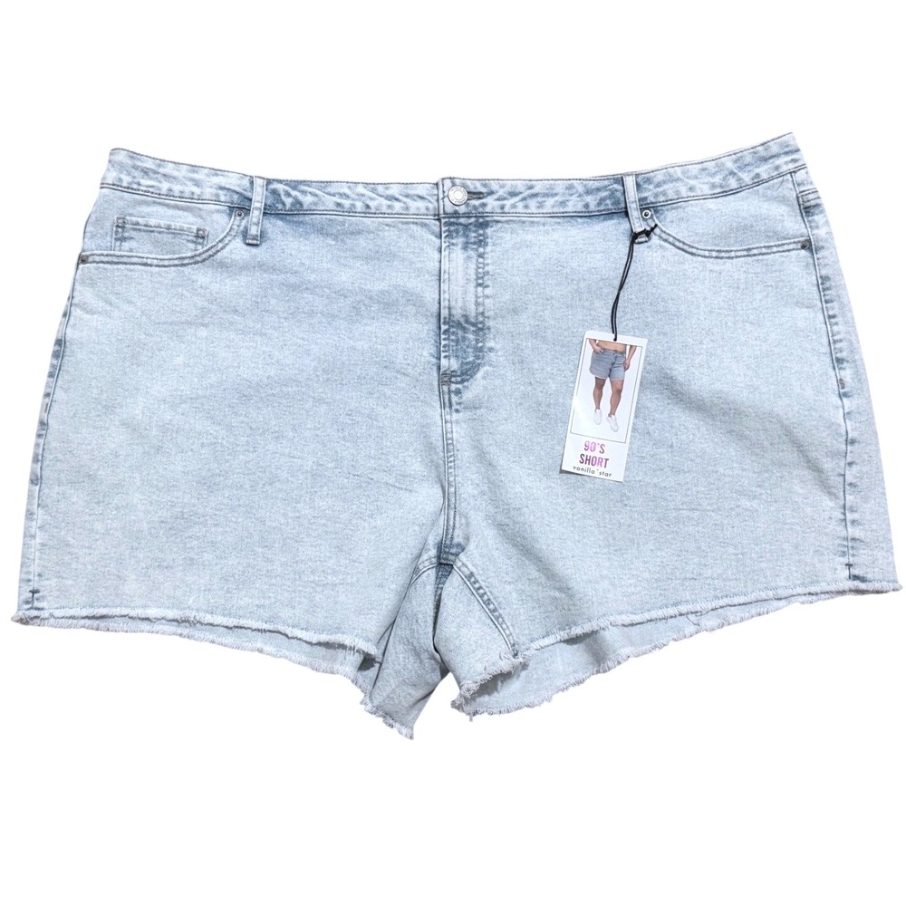 Vanilla Star 90s Shorts Womens Plus Size 24W 24 3X Denim Jean High Rise Cutoff
